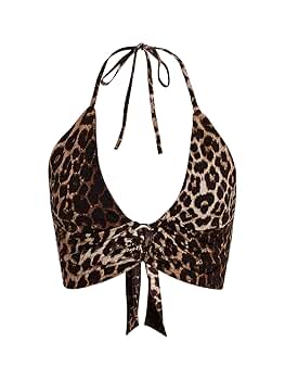 Verdusa Women's Western Cowgirl Rave Outfits Halter Top Cow